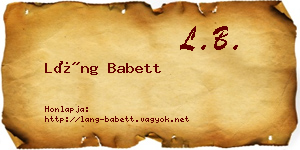 Láng Babett névjegykártya